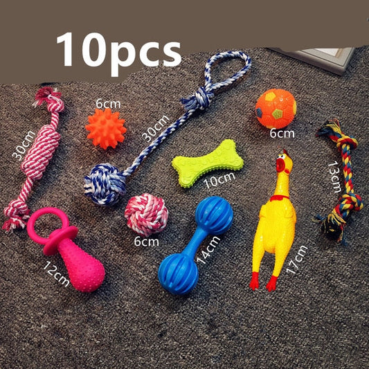 Puppy Dog Pet Chew Toys Gift Set Pet Rope Toys Durable Cotton Clean Teeth for Small To Medium Dogs Toy Cats Pet Supplies