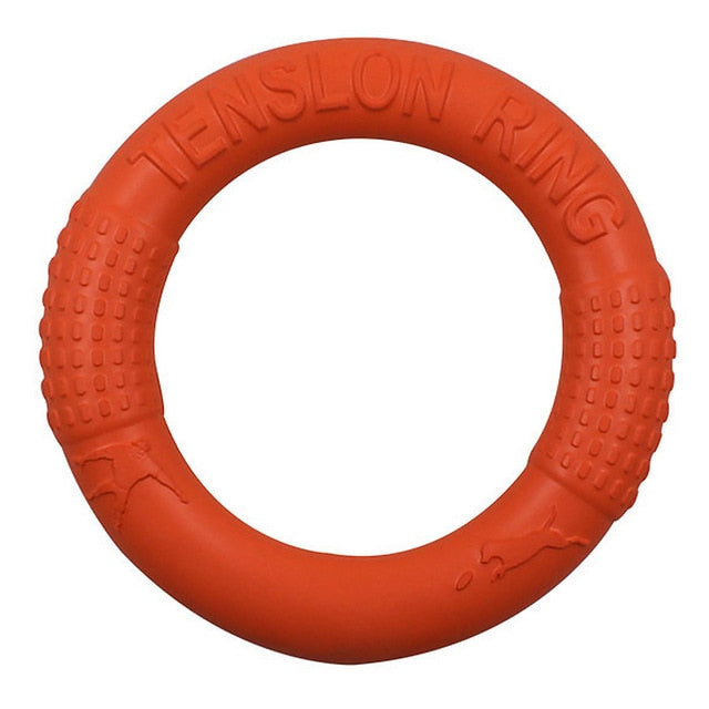 Behogar Floatable Biting Resistance Pet Dog Puppy Flying Ring Training Fetch Interactive Toy for Garden Pool Outdoor Activities