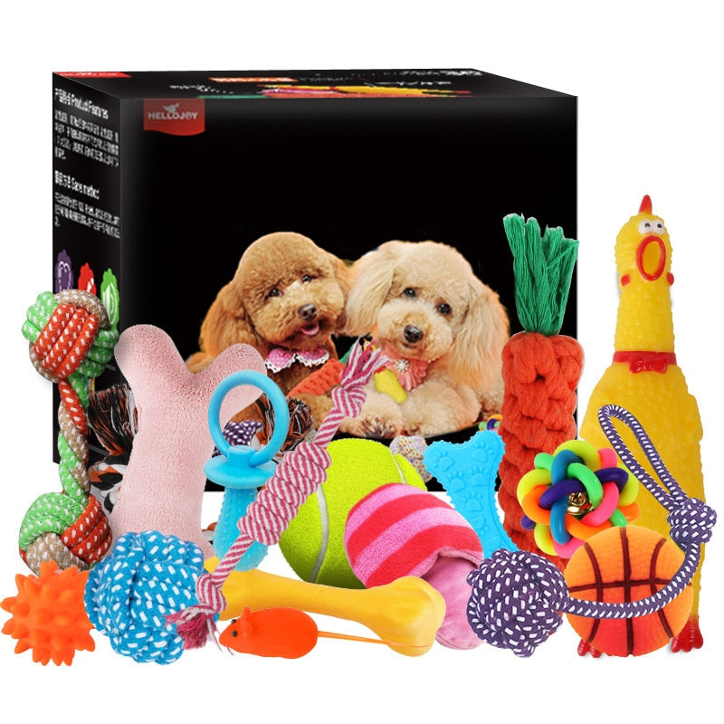 Puppy Dog Pet Chew Toys Gift Set Pet Rope Toys Durable Cotton Clean Teeth for Small To Medium Dogs Toy Cats Pet Supplies