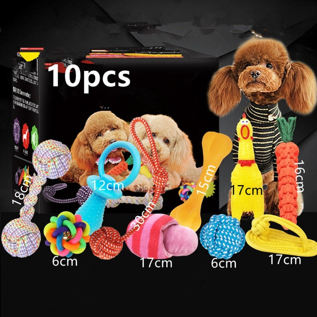 Puppy Dog Pet Chew Toys Gift Set Pet Rope Toys Durable Cotton Clean Teeth for Small To Medium Dogs Toy Cats Pet Supplies