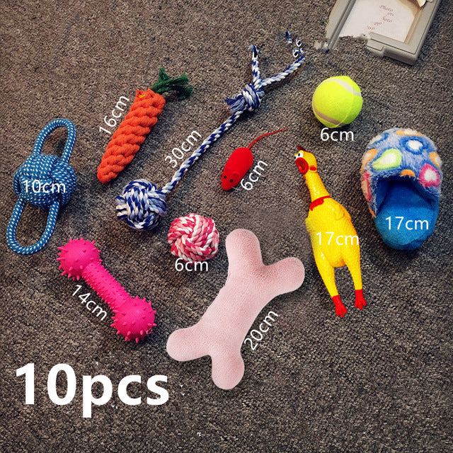 Puppy Dog Pet Chew Toys Gift Set Pet Rope Toys Durable Cotton Clean Teeth for Small To Medium Dogs Toy Cats Pet Supplies