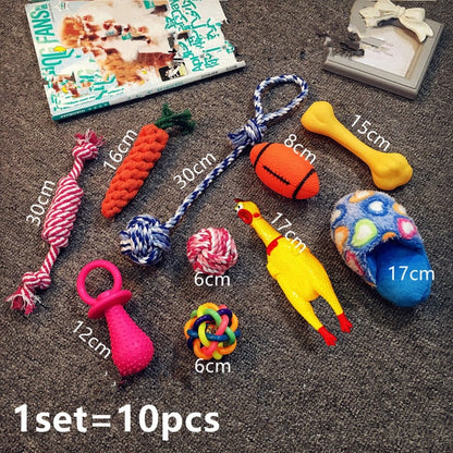 Puppy Dog Pet Chew Toys Gift Set Pet Rope Toys Durable Cotton Clean Teeth for Small To Medium Dogs Toy Cats Pet Supplies