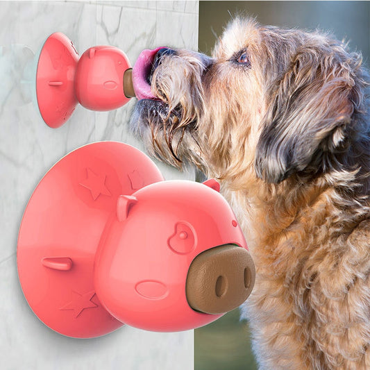 HIPIDOG Pig Shape Sucker Toys Dog Chew Toy Toothbrush Chew Treats Snacks Biscuits for Pets Toys with Suckers