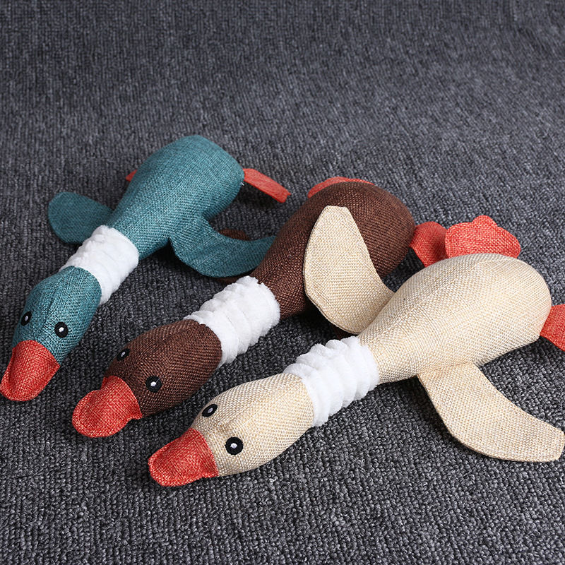 020-1 Fleece Chew Play Toys Pet Squeaky Puppy Chew Squeaker Quack Sound Doll Toy Creative Simulation Donut Pet Supplies Dog Toys
