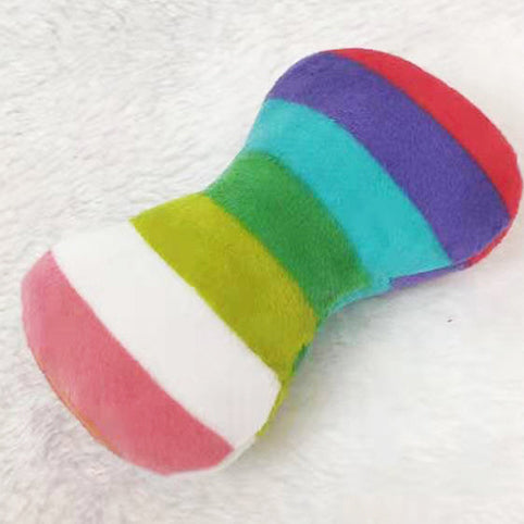 020-1 Fleece Chew Play Toys Pet Squeaky Puppy Chew Squeaker Quack Sound Doll Toy Creative Simulation Donut Pet Supplies Dog Toys