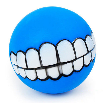 Pet Dog Ball Teeth Funny Trick Toy Silicone Toy Chew Squeaker Squeaky Sound Dogs Pet Play Toy