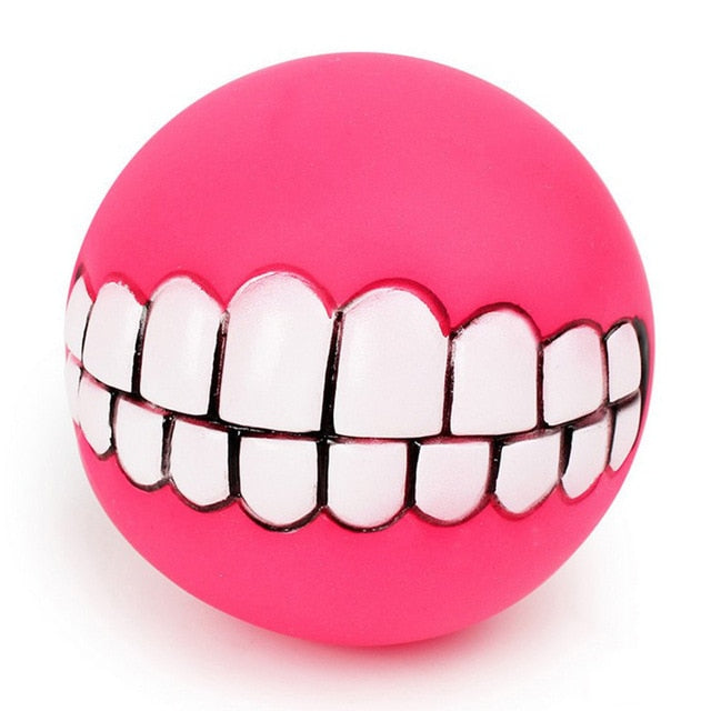 Pet Dog Ball Teeth Funny Trick Toy Silicone Toy Chew Squeaker Squeaky Sound Dogs Pet Play Toy