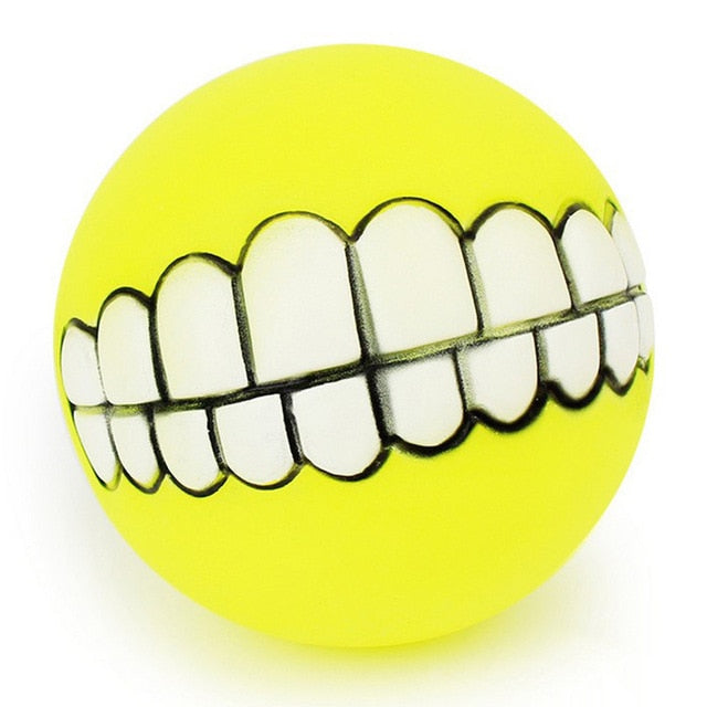Pet Dog Ball Teeth Funny Trick Toy Silicone Toy Chew Squeaker Squeaky Sound Dogs Pet Play Toy