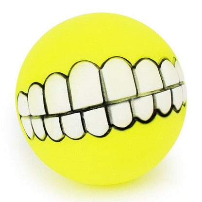 Pet Dog Ball Teeth Funny Trick Toy Silicone Toy Chew Squeaker Squeaky Sound Dogs Pet Play Toy