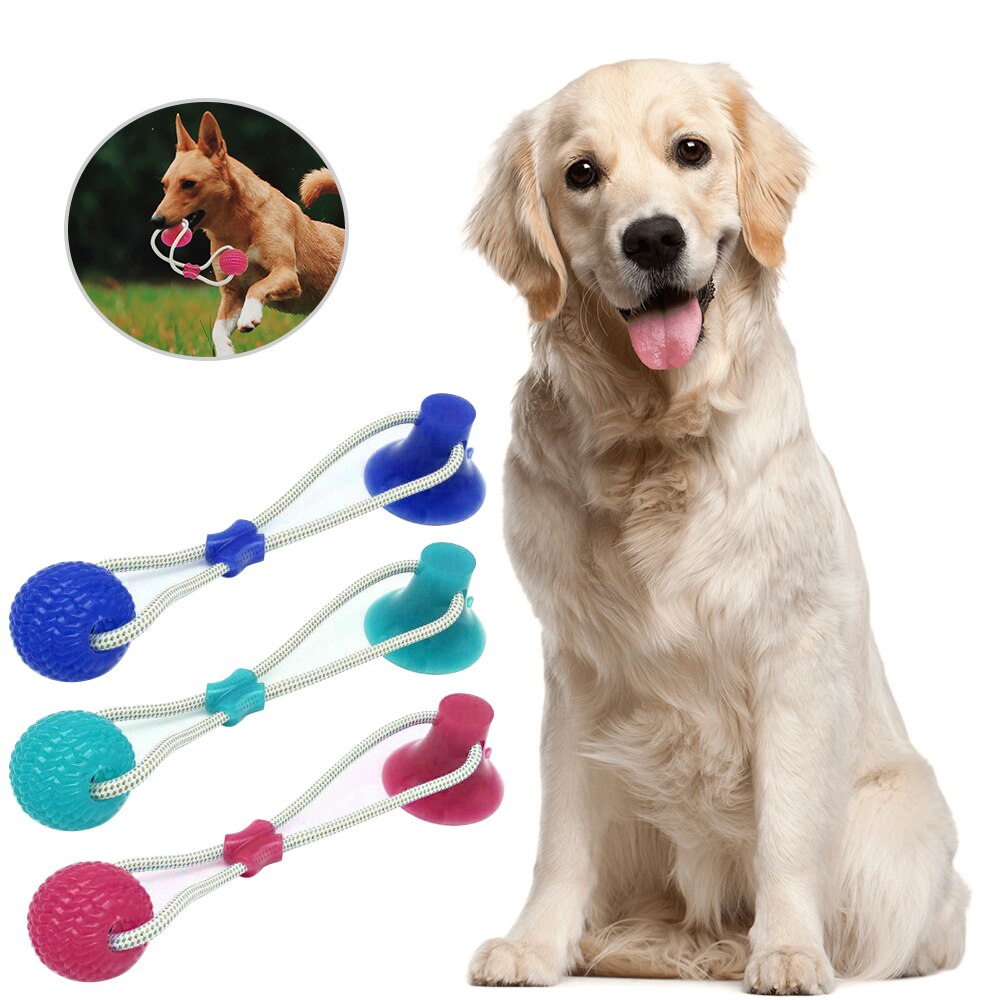 Multifunction Pet Molar Bite Dog Toys Rubber Chew Ball Cleaning Teeth Safe Elasticity Soft Puppy Suction Cup Biting Dog Toy#3