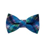 Spring Plaid Dog Collar Bow Tie
