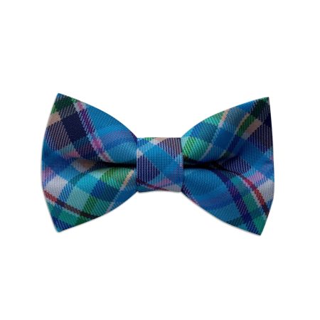 Spring Plaid Dog Collar Bow Tie