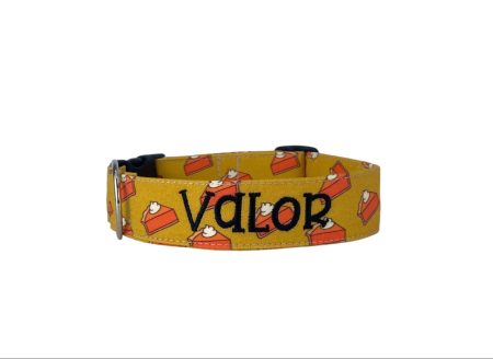 Pumpkin Pie Gingham Personalized Dog Collar