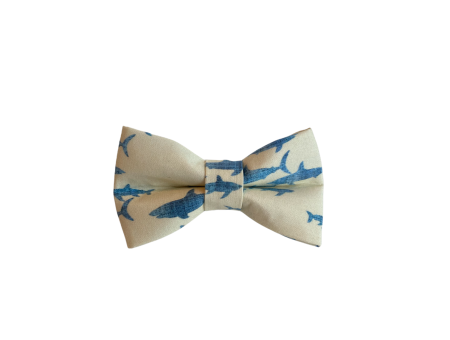 Preppy Shark Dog Collar Bow Tie