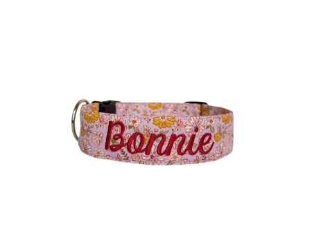 Lavendar Fall Floral Personalized Dog Collar