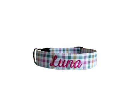 Fall Gingham Personalized Dog Collar