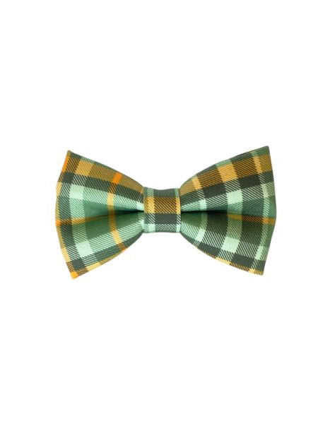 St. Patricks Day Plaid Dog Collar Bow Tie