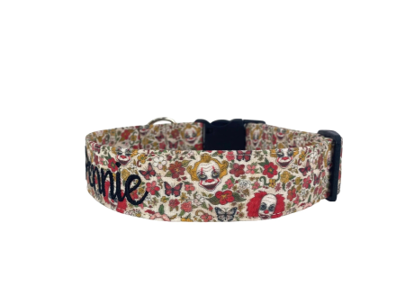 Scary Clown Personalized Dog Collar